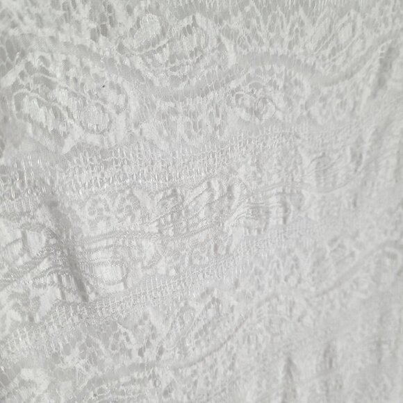 Amisu White Lace Scoop Neck Keyhole Button Vintage Sleeveless Top - Picture 2 of 4